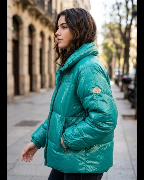ANORALP - Glossy Emerald Green Puffer Jacket