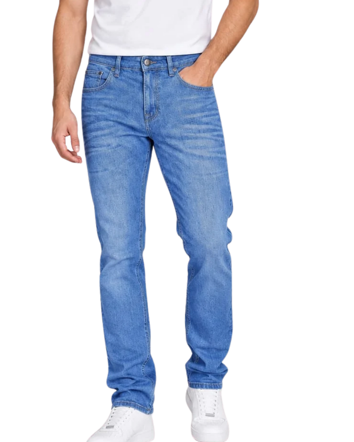 PULL&BEAR - Men’s Skinny Fit Washed Blue Denim Jeans