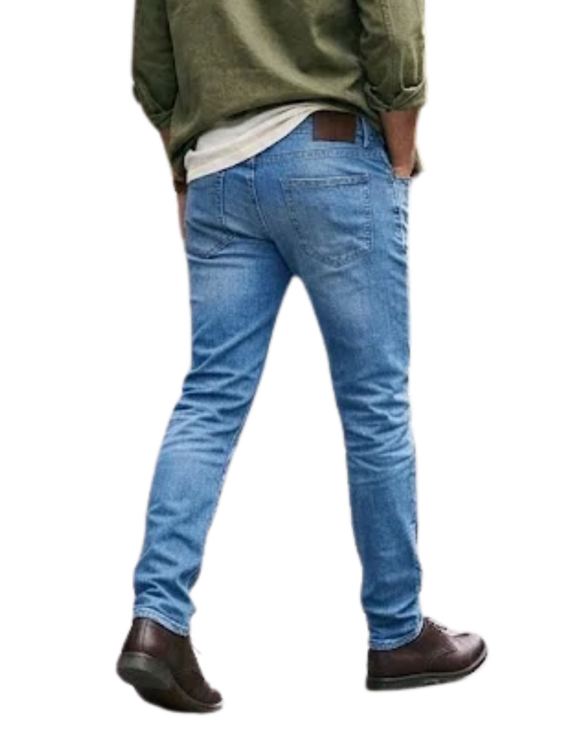 PULL&BEAR - Men’s Skinny Fit Washed Blue Denim Jeans