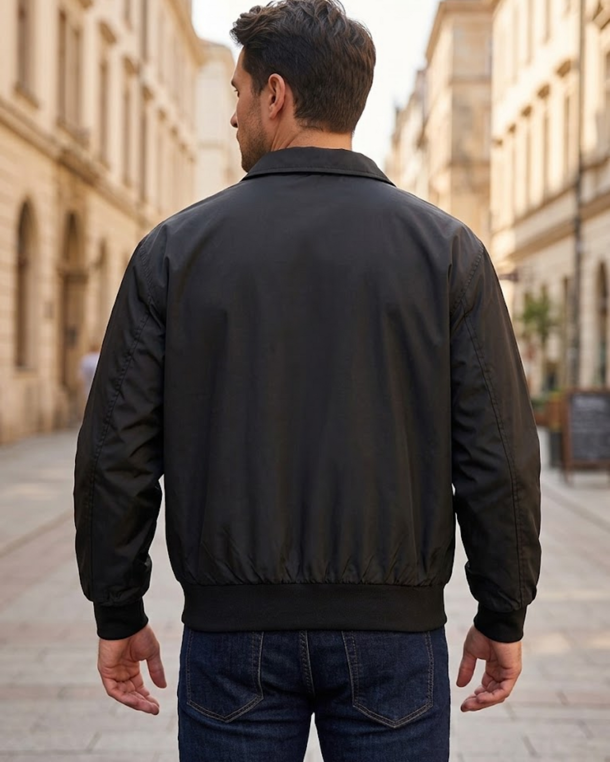 STRADIVARIUS - Men’s Classic Flight Bomber Jacket in Black