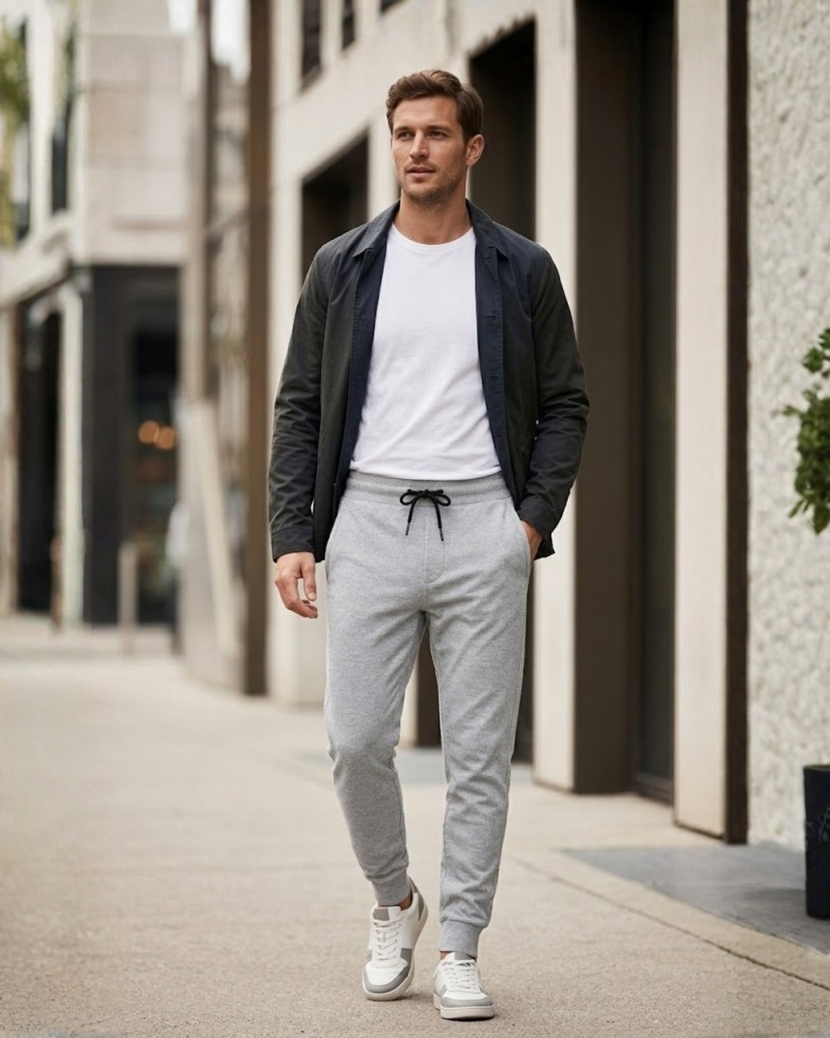 BERSHKA - Men’s Textured Knit Lightweight Jogger Pants – Heather Grey