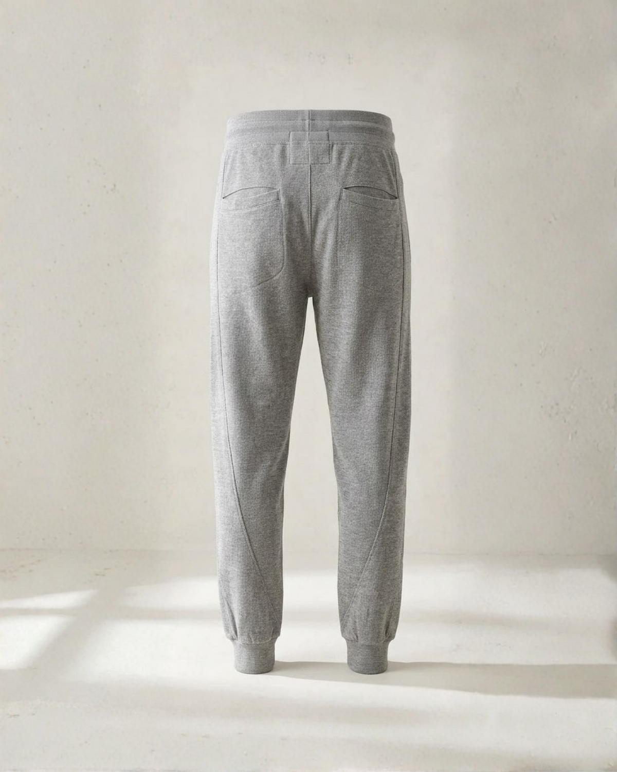 BERSHKA - Men’s Textured Knit Lightweight Jogger Pants – Heather Grey