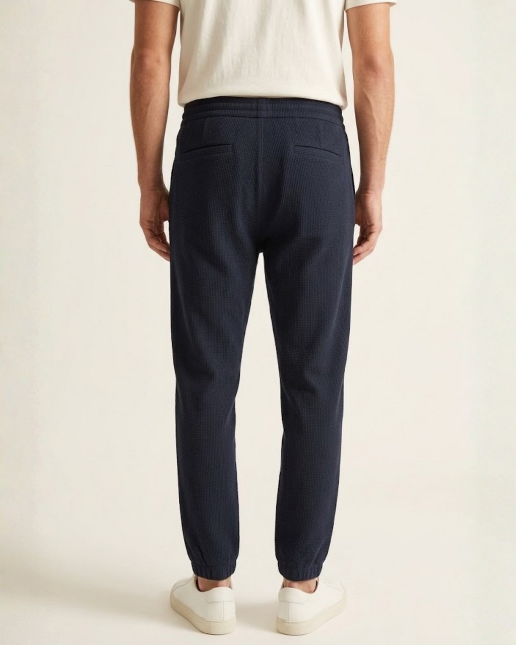 MASSIMO DUTTI - Men's Textured Cotton-Rich Jogger Trousers