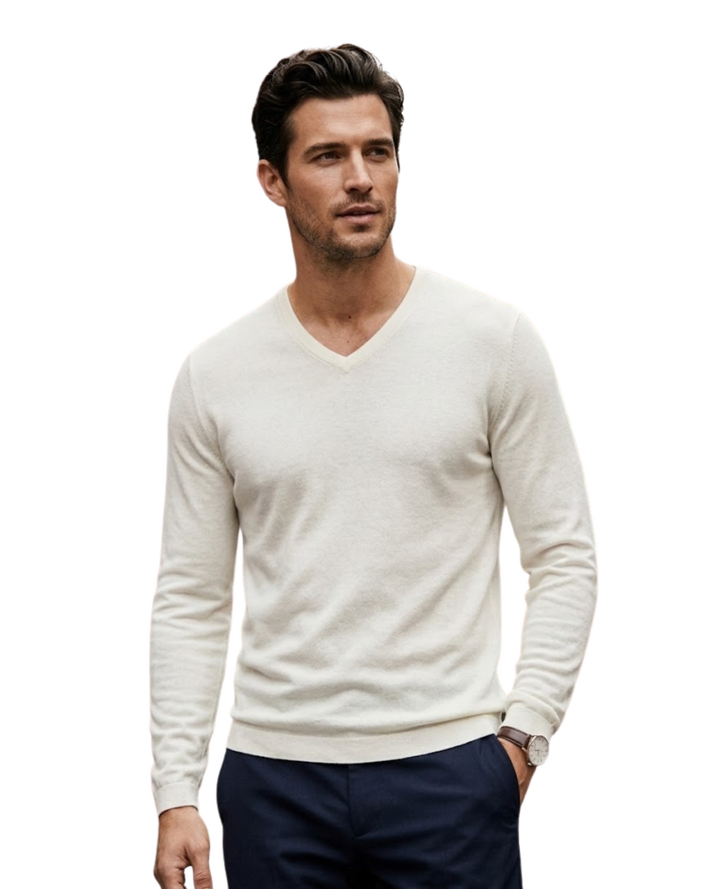 ZARA Man - Classic V-Neck Knit – Ultra-Soft Lightweight Viscose Blend Sweater