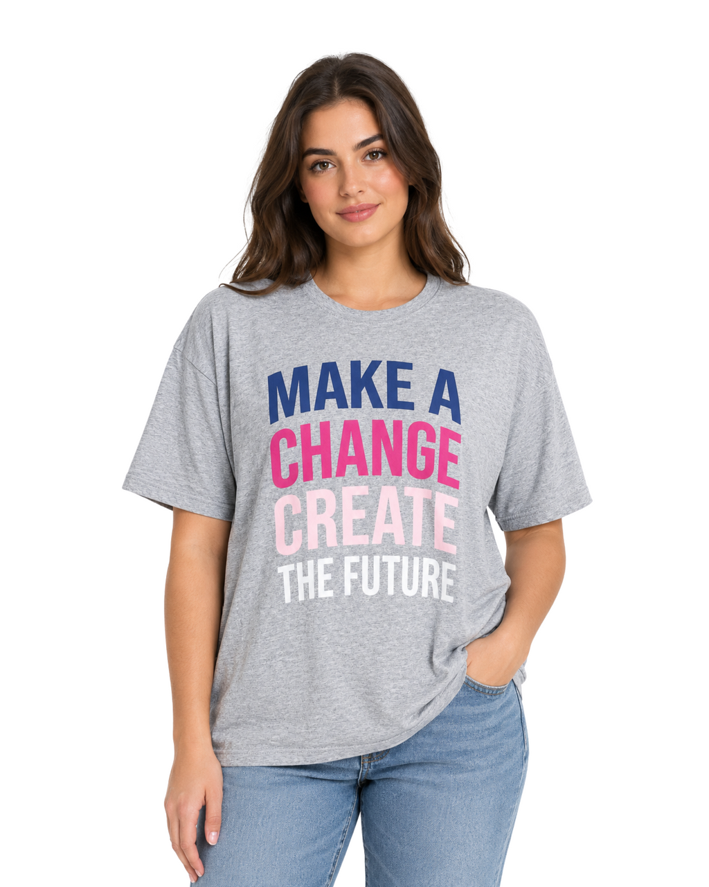 ESMARA - Women’s Graphic T-Shirt “Make a Change, Create the Future”