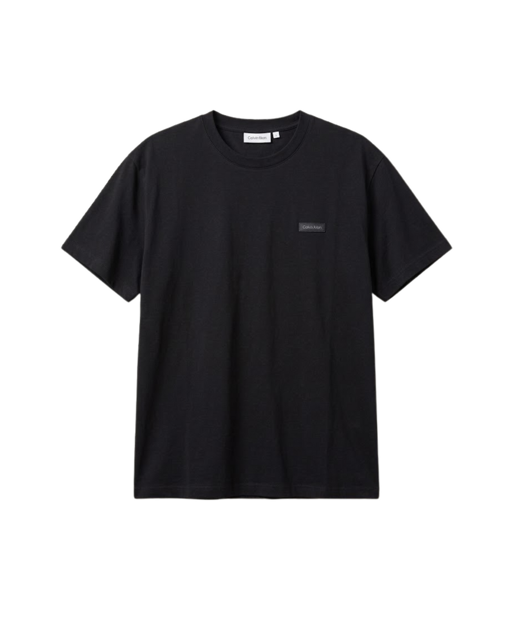 CALVIN KLEIN - Minimalist Badge Crewneck Tee in Classic Black