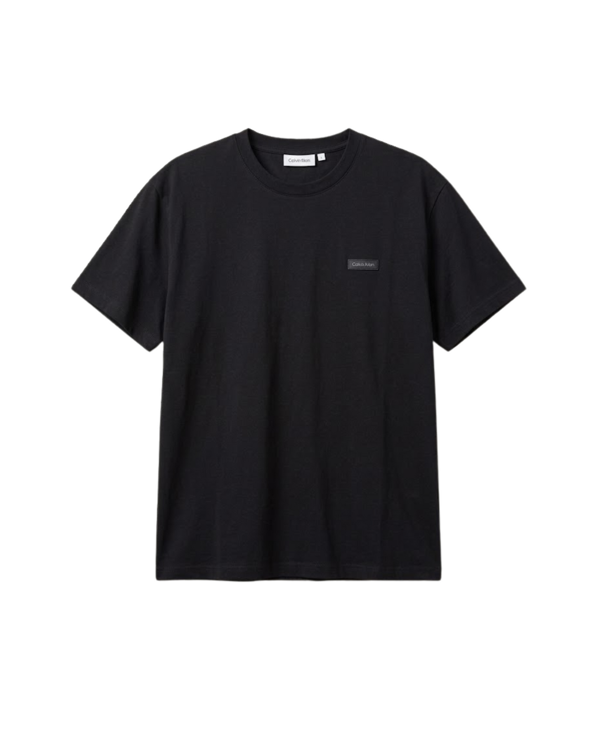 CALVIN KLEIN - Minimalist Badge Crewneck Tee in Classic Black