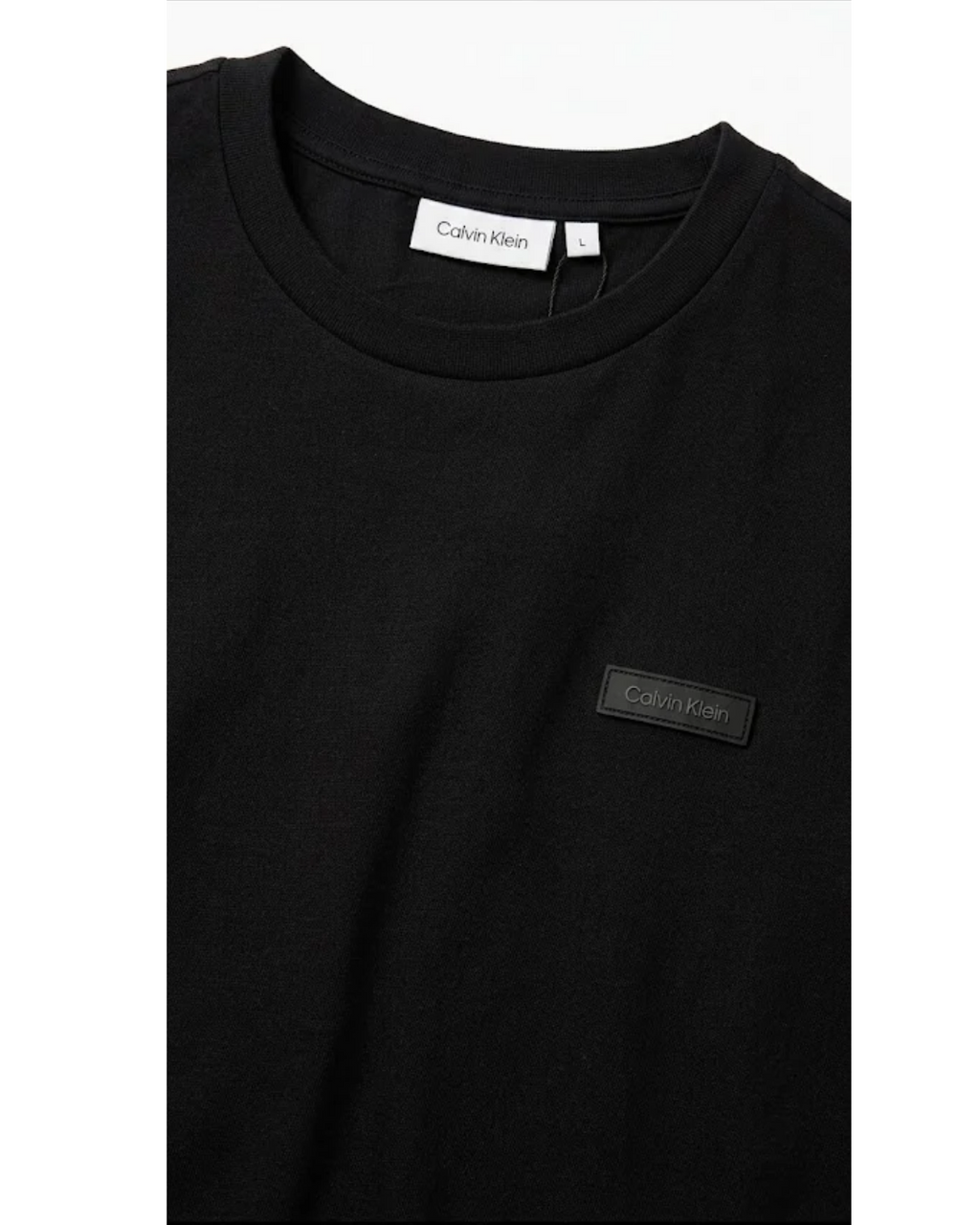 CALVIN KLEIN - Minimalist Badge Crewneck Tee in Classic Black