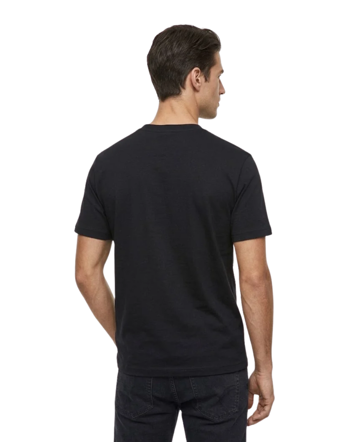 CALVIN KLEIN - Minimalist Badge Crewneck Tee in Classic Black