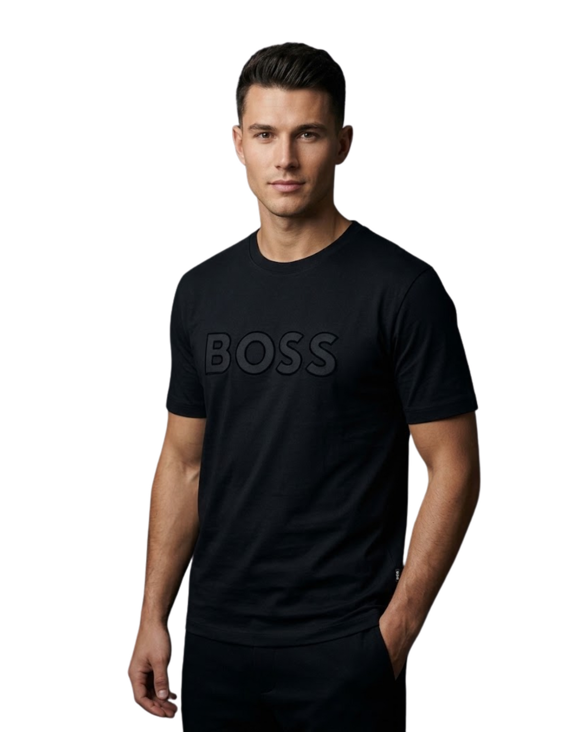 BOSS - Men’s T-shirt with Tonal Embossed Logo