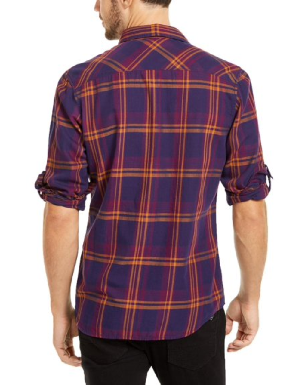INC - Mens Plaid Spread Collar Button-Down Shirt