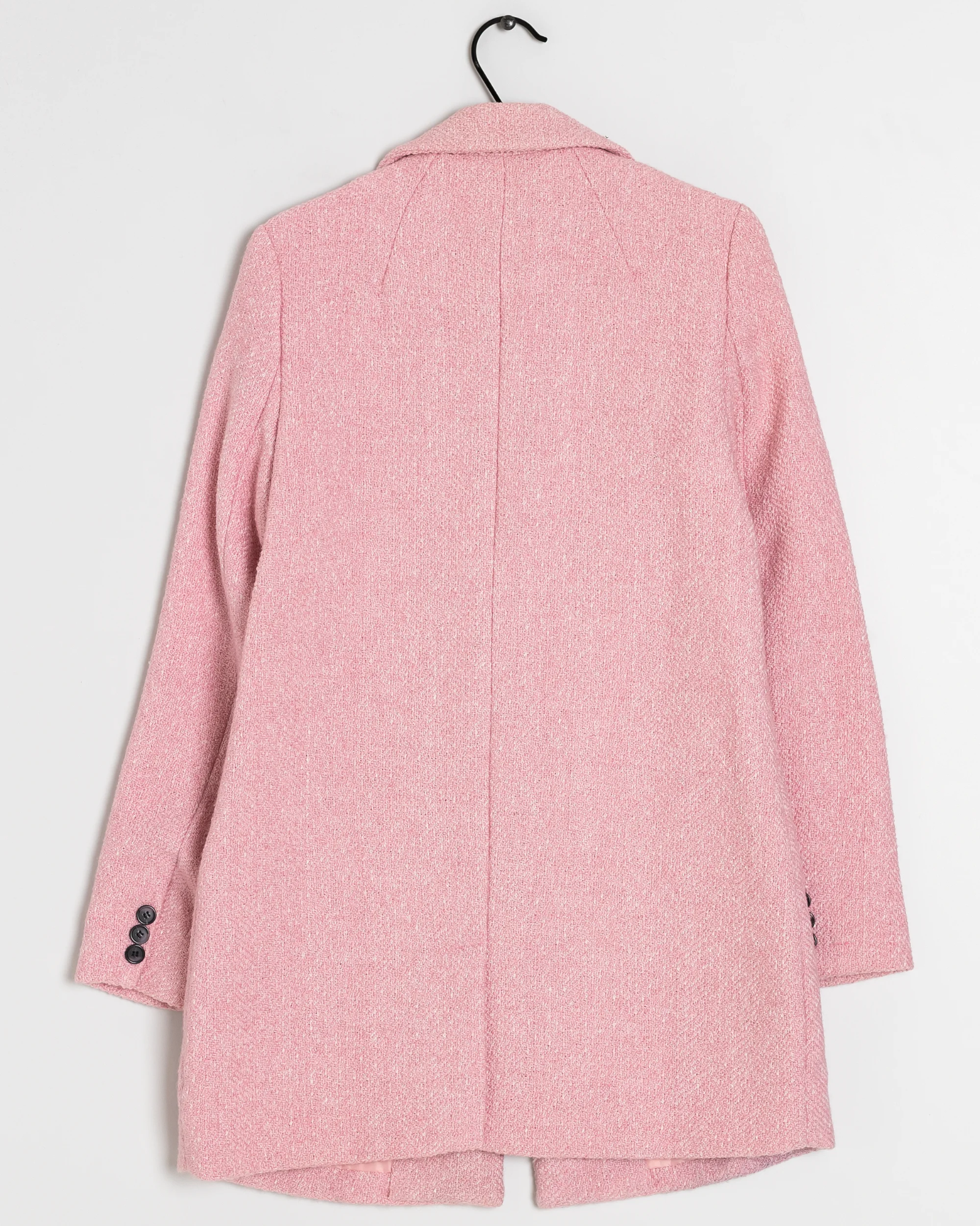 BERSHKA - Wool-Blend Pastel Pink Topcoat