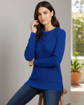CHARTER CLUB - Patchwork-Stitch Asymmetrical- Modern Blue