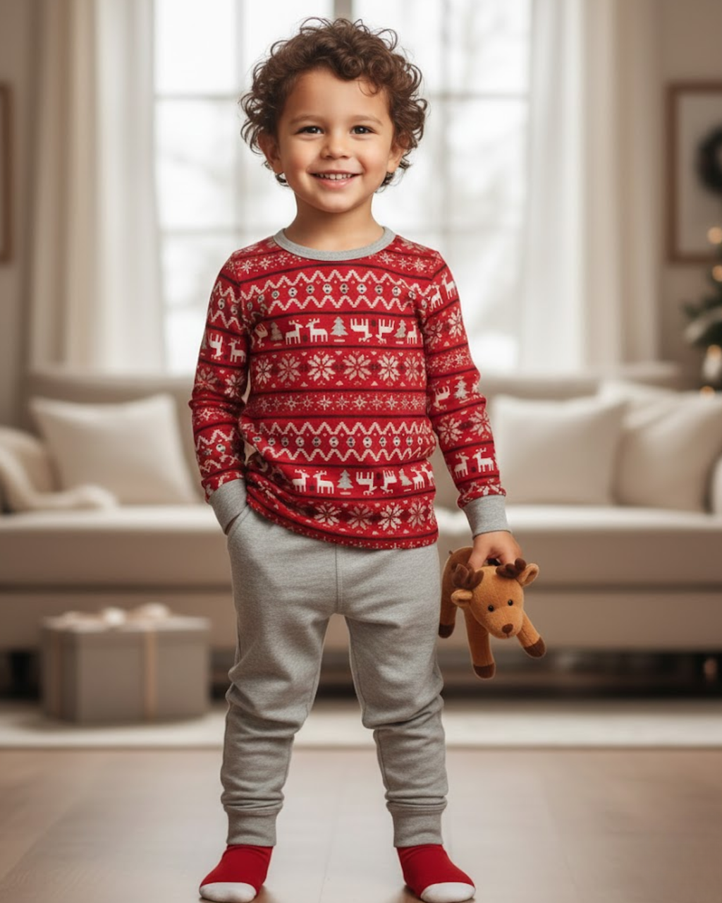 MAX & OLIVIA - Boys Plush Cuddly Pajama set