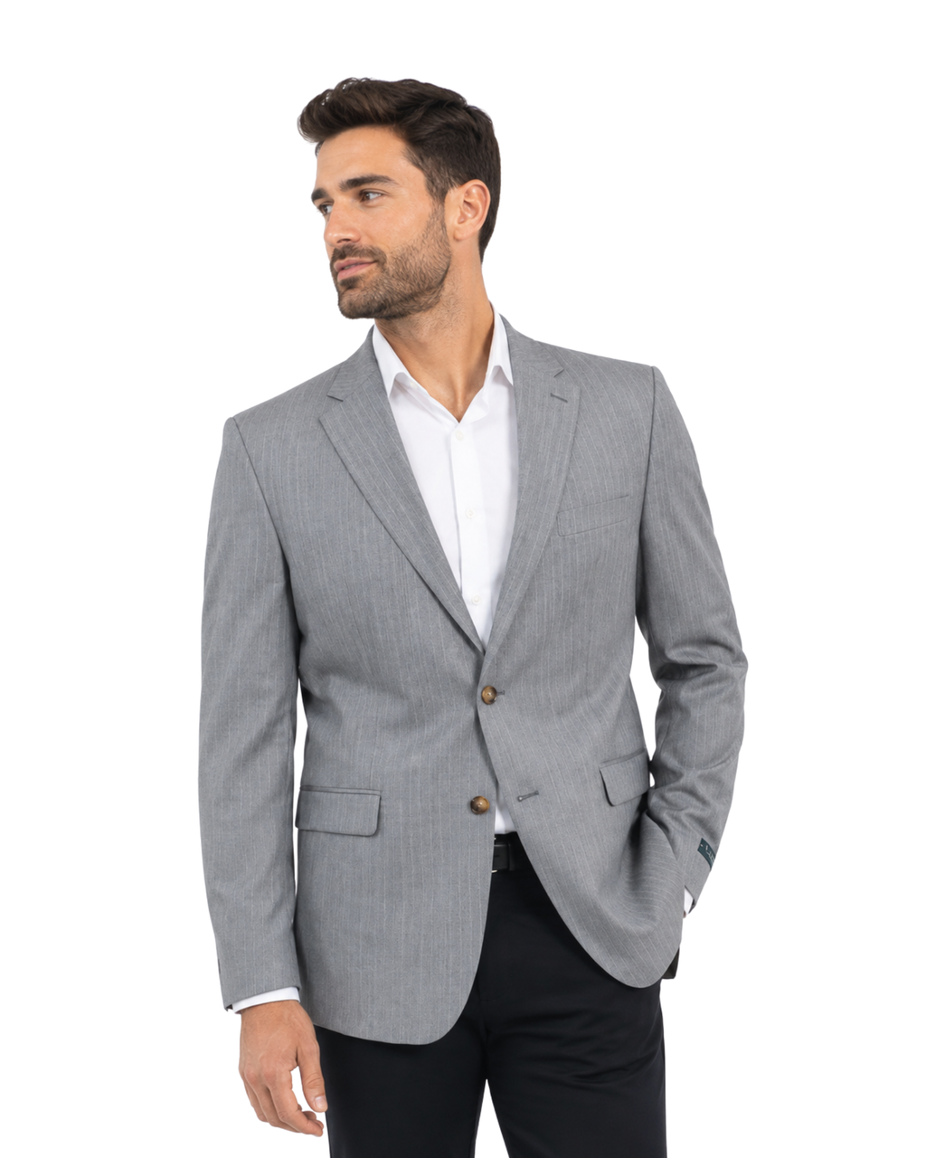 LAUREN RALPH LAUREN - Men’s Classic Fit Gray Pinstripe Blazer