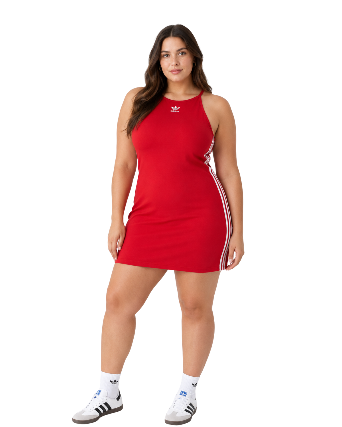 ADIDAS - Three Stripe Bodycon Mini Dress in Scarlet-Red