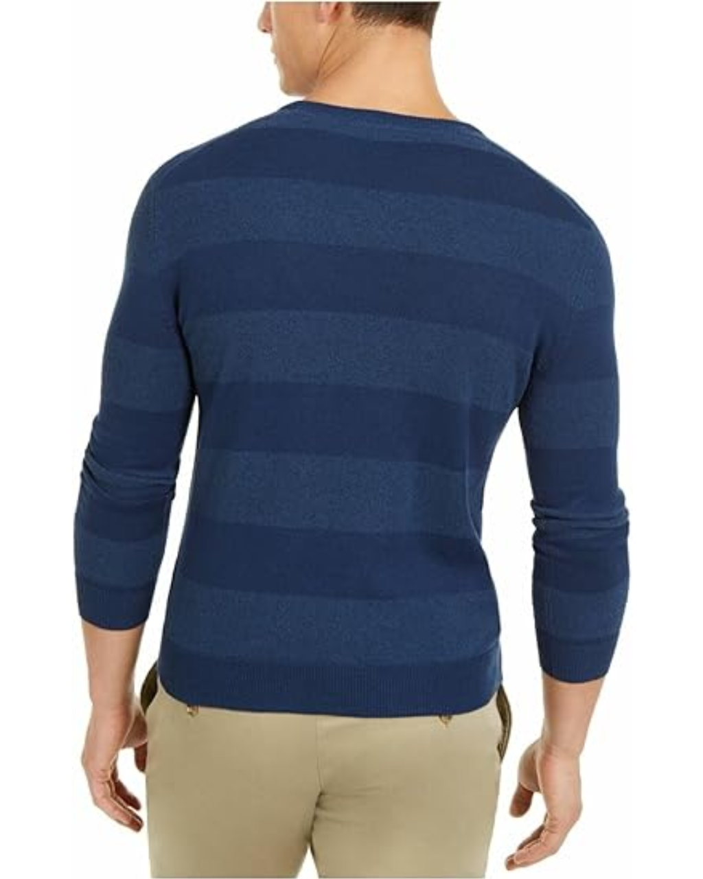 TASSO ELBA - Mens Striped Cozy Sweater Navy