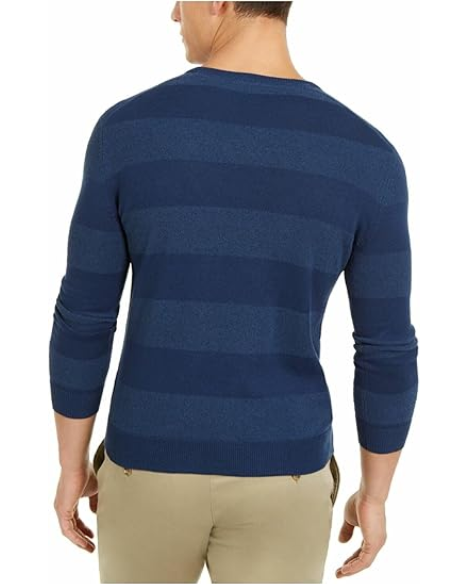 TASSO ELBA - Mens Striped Cozy Sweater Navy