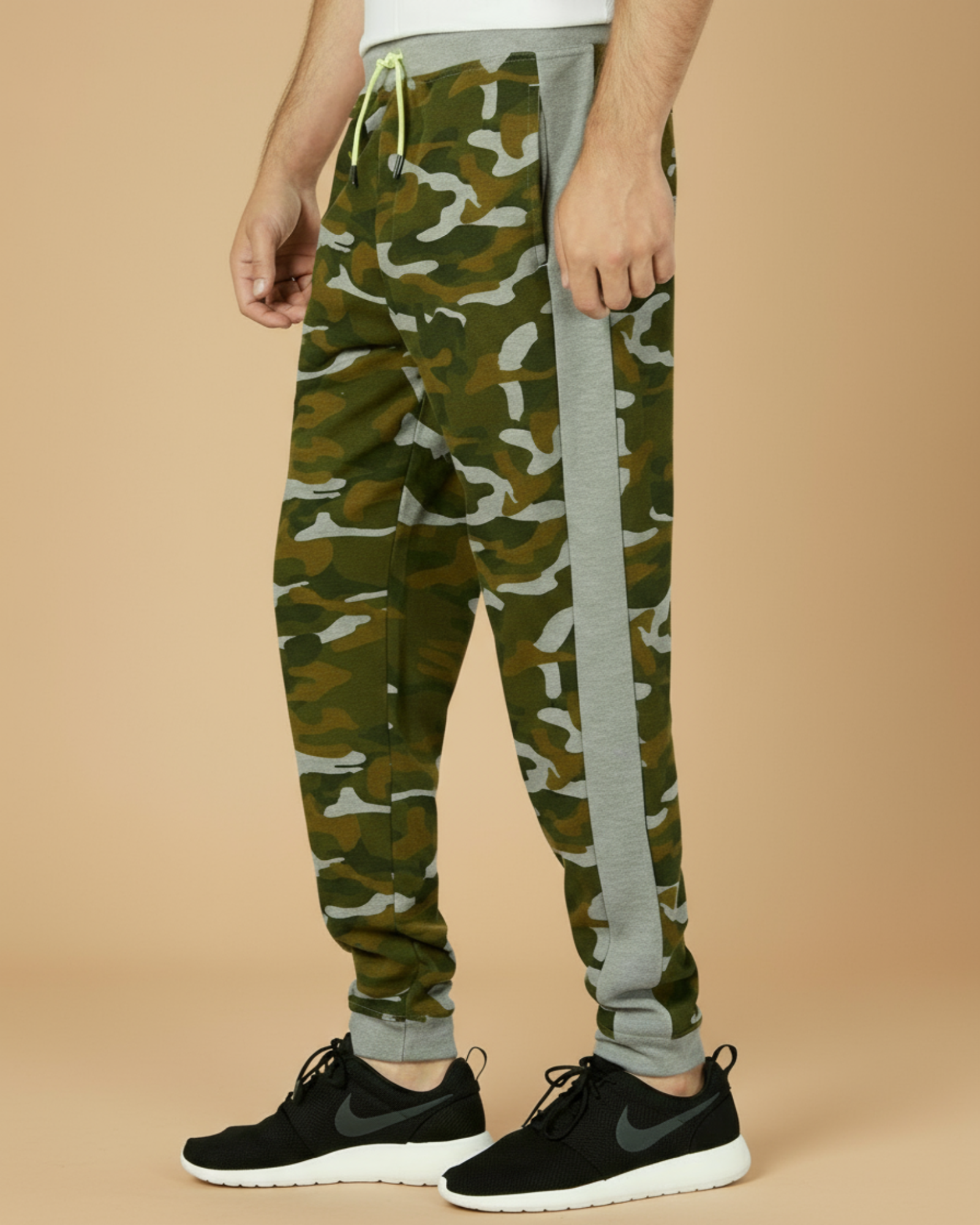 IDEOLOGY - Men's Green Drawstring Camouflage Athletic Fit Pants