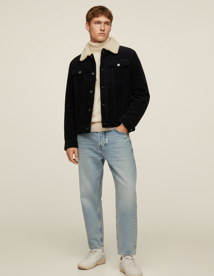 PULL&BEAR - Corduroy Sherpa Jacket