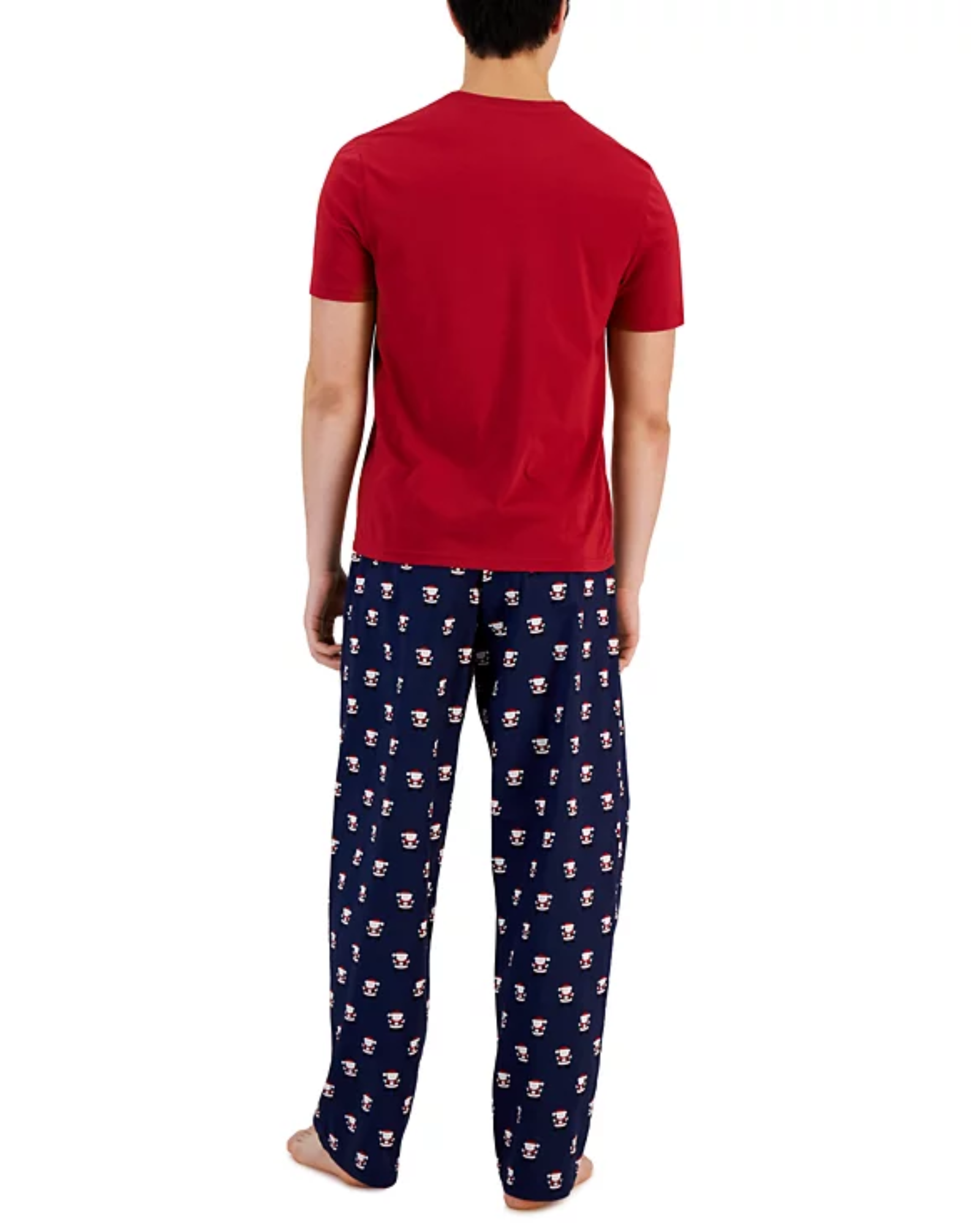 CLUB ROOM - Men Solid Top & Santa Bottom Pajama Set