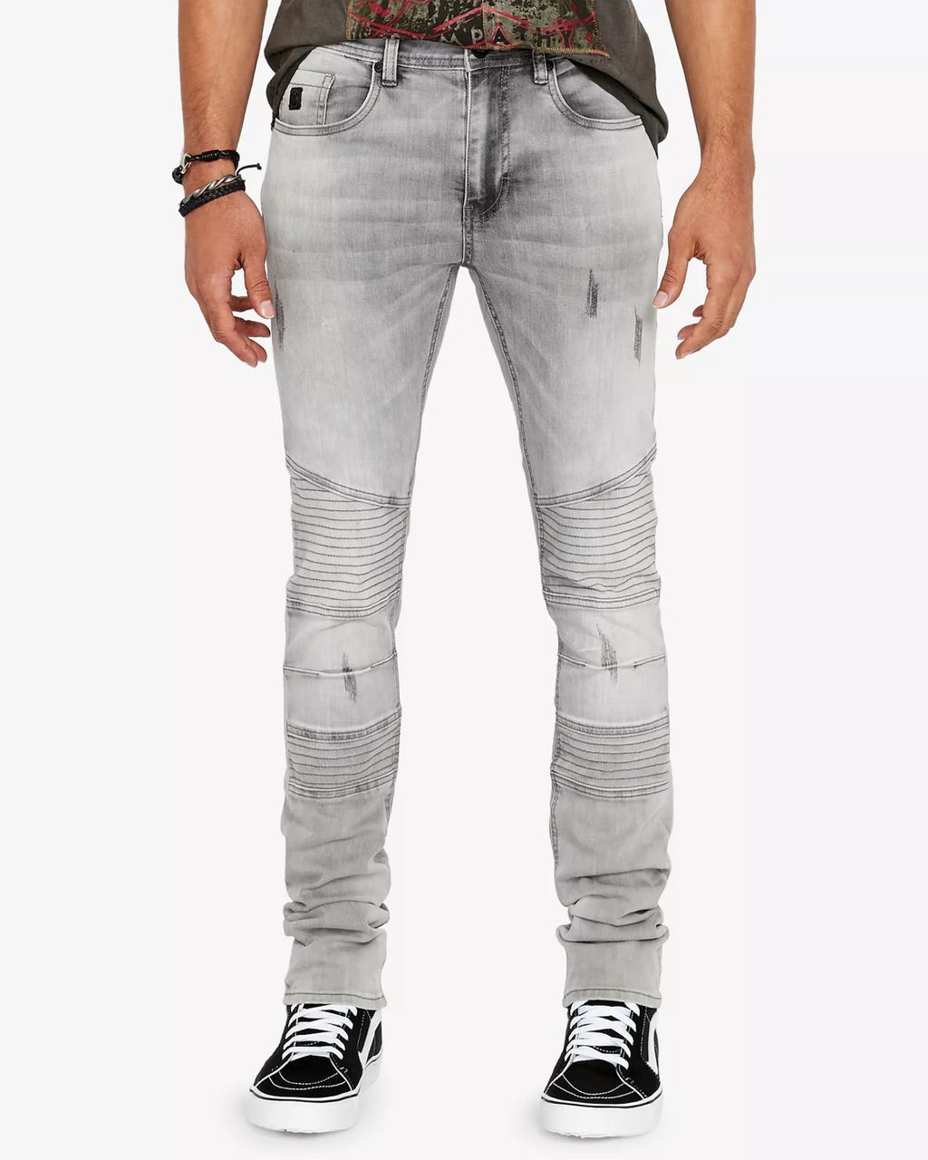 BUFFALO DAVID BITTON - Men's Max-x Skinny-Fit Stretch Moto Jeans