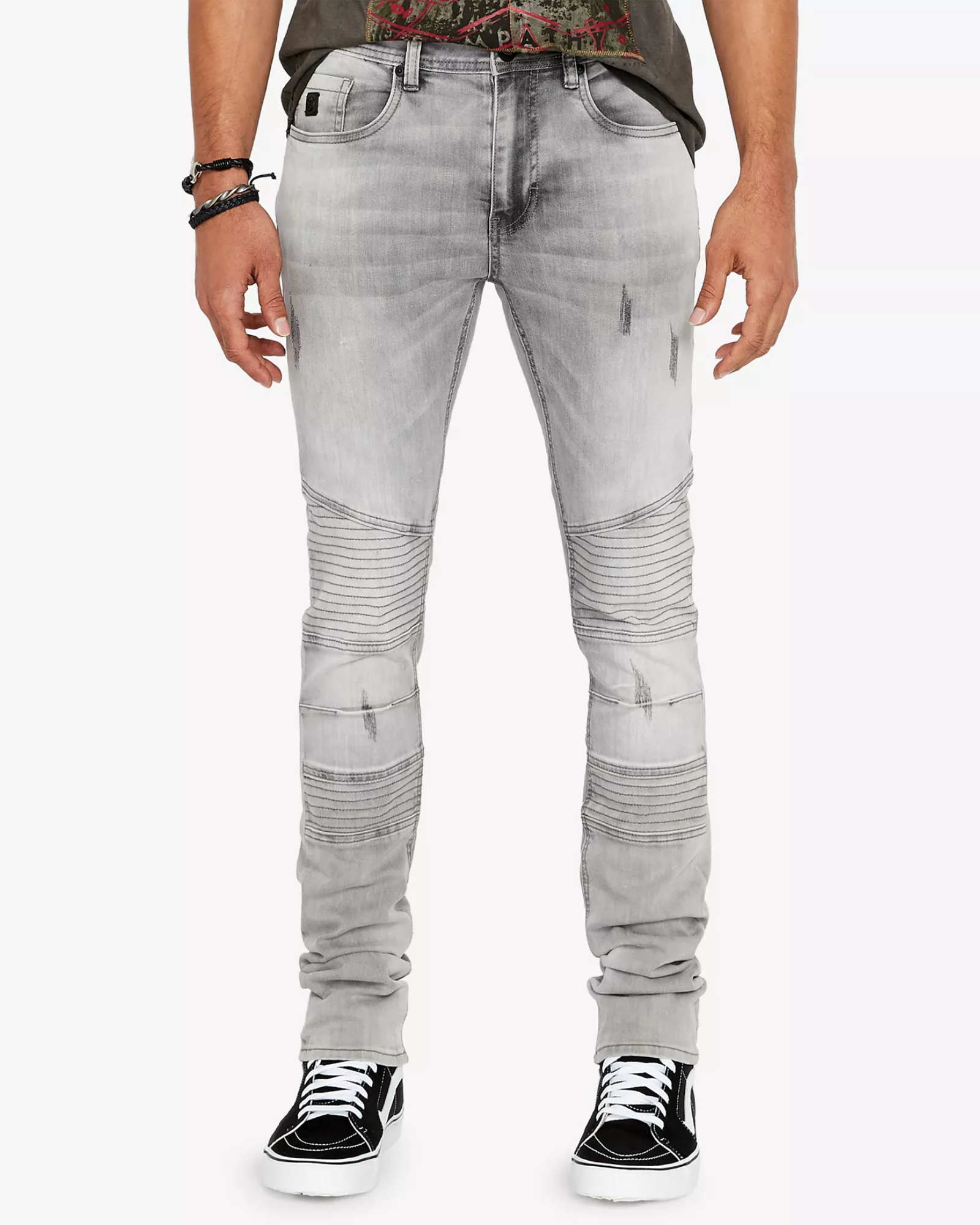 BUFFALO DAVID BITTON - Men's Max-x Skinny-Fit Stretch Moto Jeans