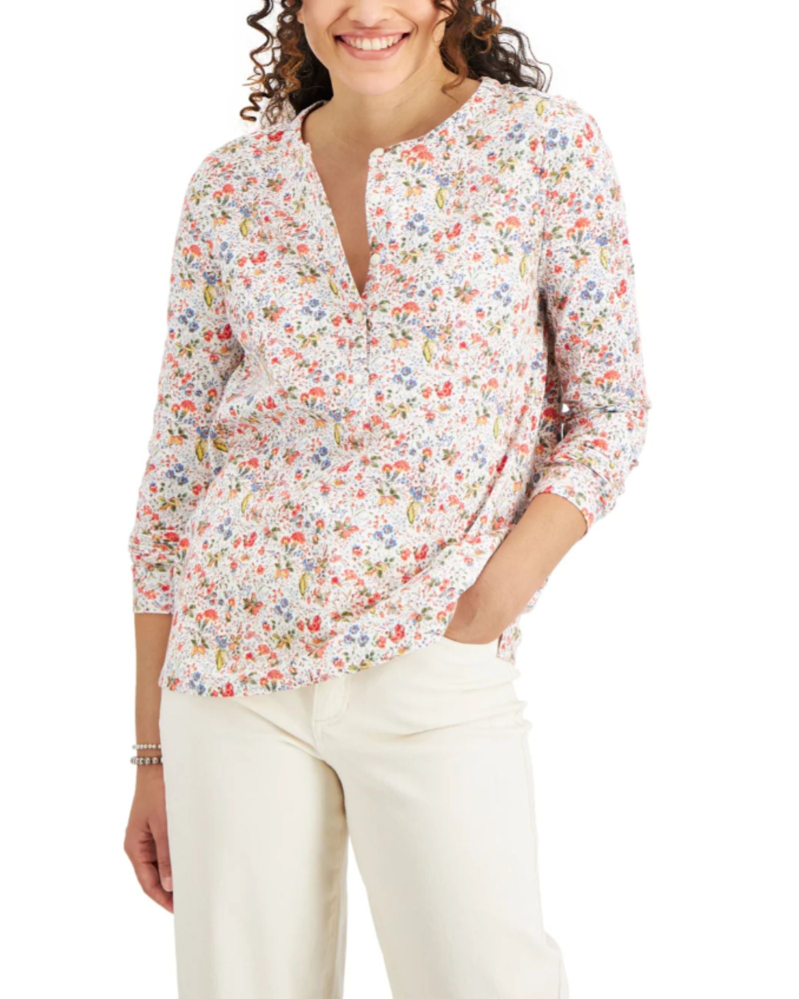 STYLE & CO. - Floral Print Cotton Top
