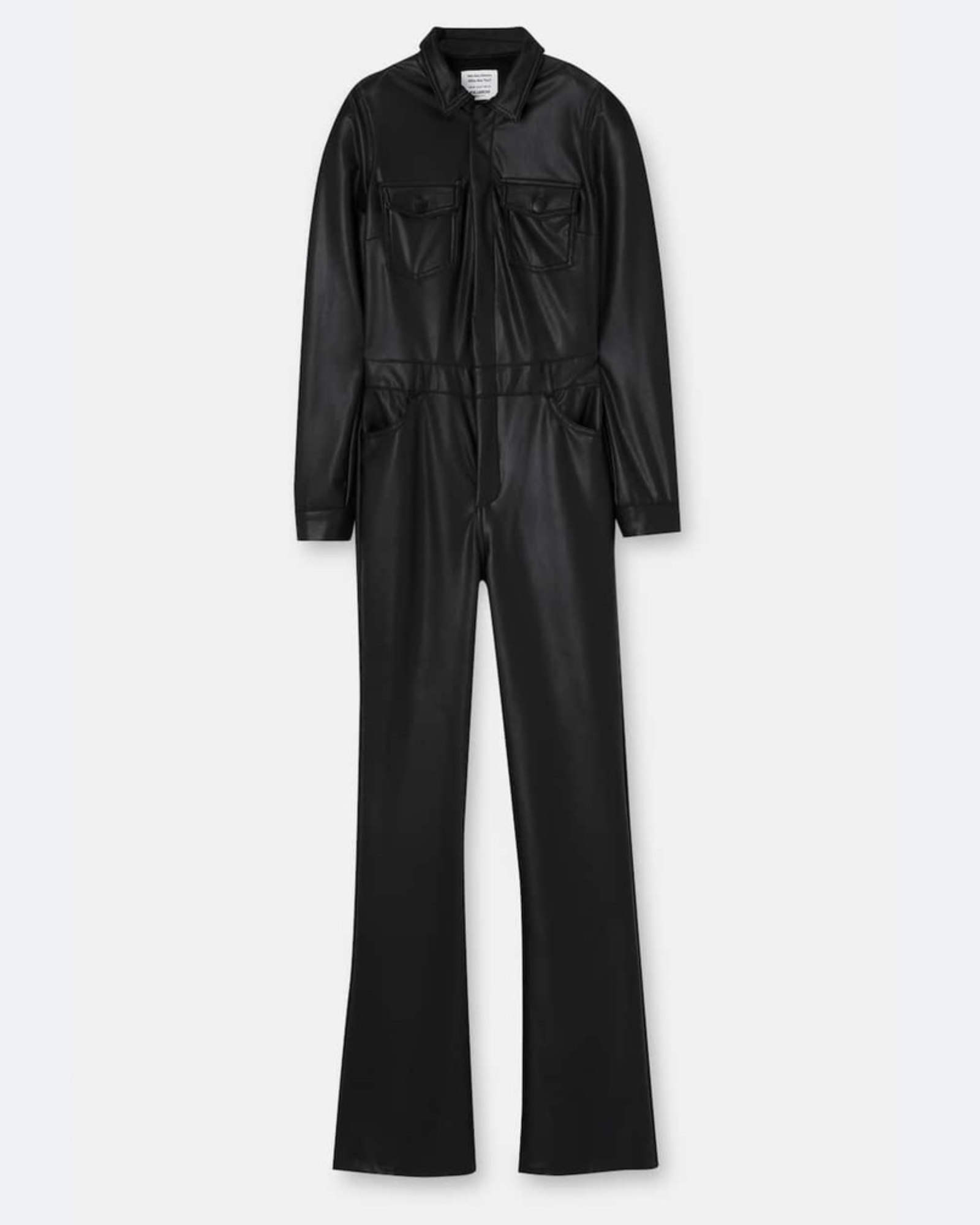 PULL & BEAR - Black Faux Leather Jumpsuit