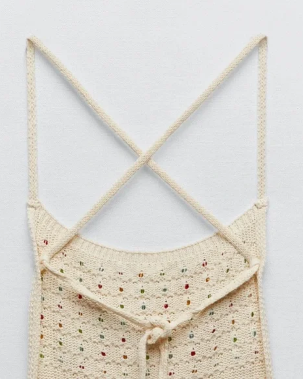 ZARA - Cream Beaded Knit Mini Dress