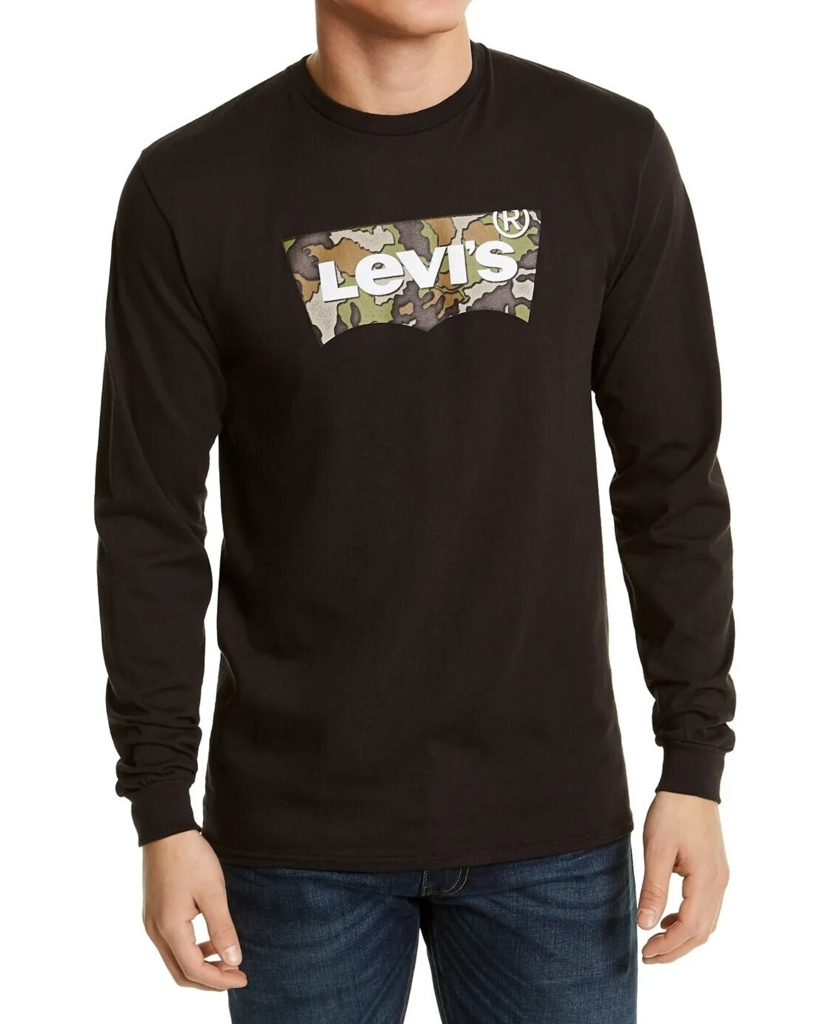 LEVI'S Men's Long-Sleeve Camo Logo T-Shirt