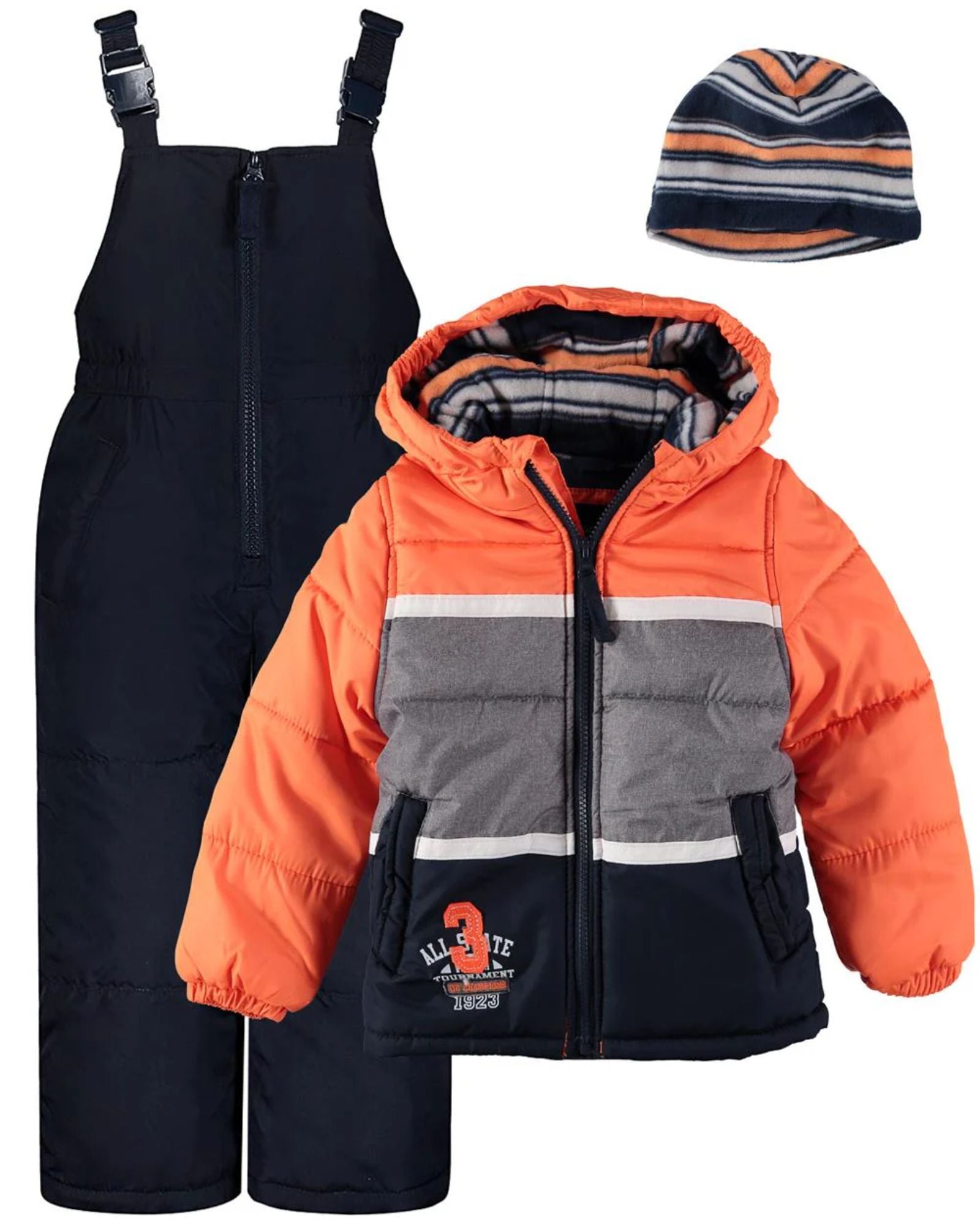 LONDON FOG - Boys Colorblock Snowsuit with Hat