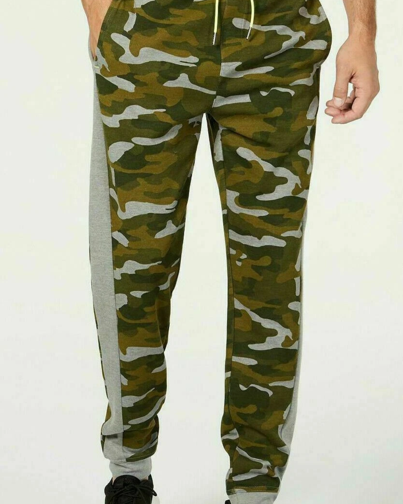 IDEOLOGY - Men's Green Drawstring Camouflage Athletic Fit Pants
