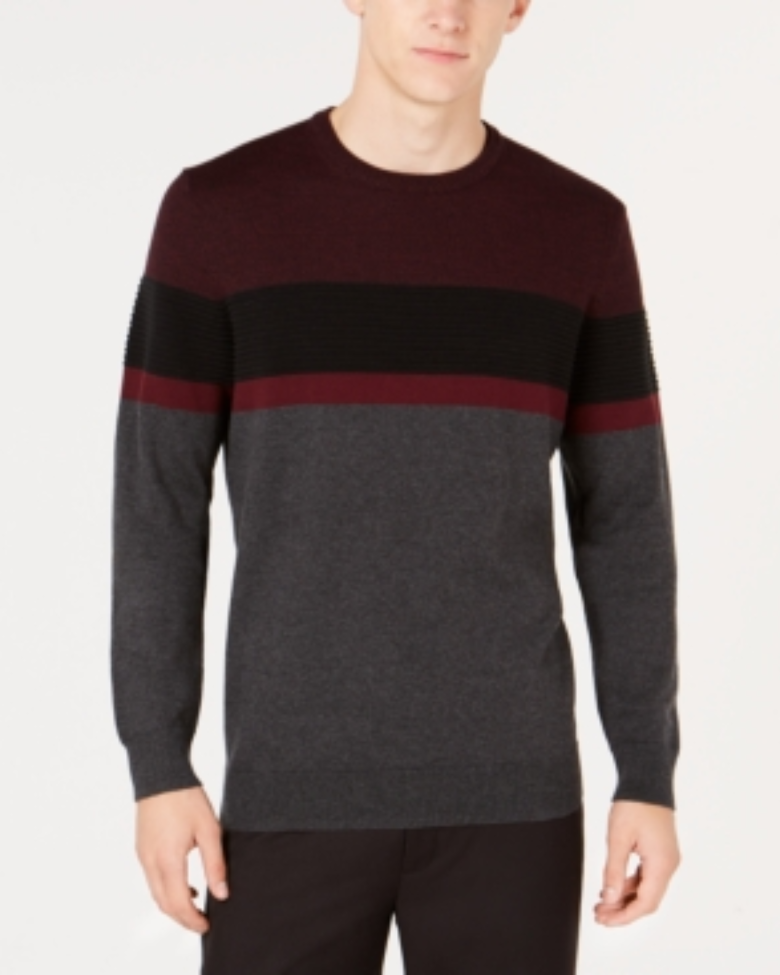 ALFANI - Mens Crew Neck Classic Fit Cotton Pullover Sweater