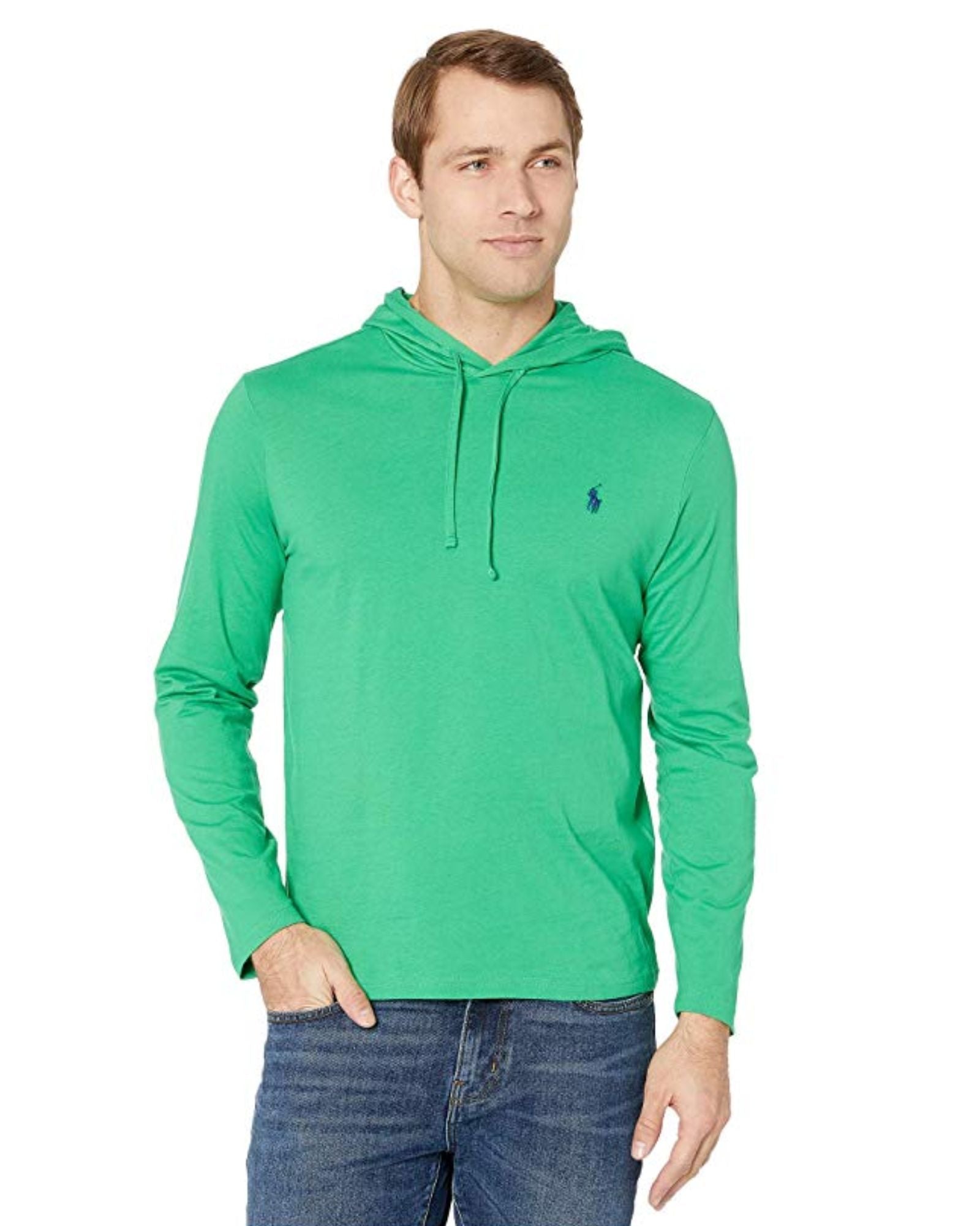 POLO RALPH LAUREN - Jersey Long Sleeve Hooded T-Shirt (Golf Green)