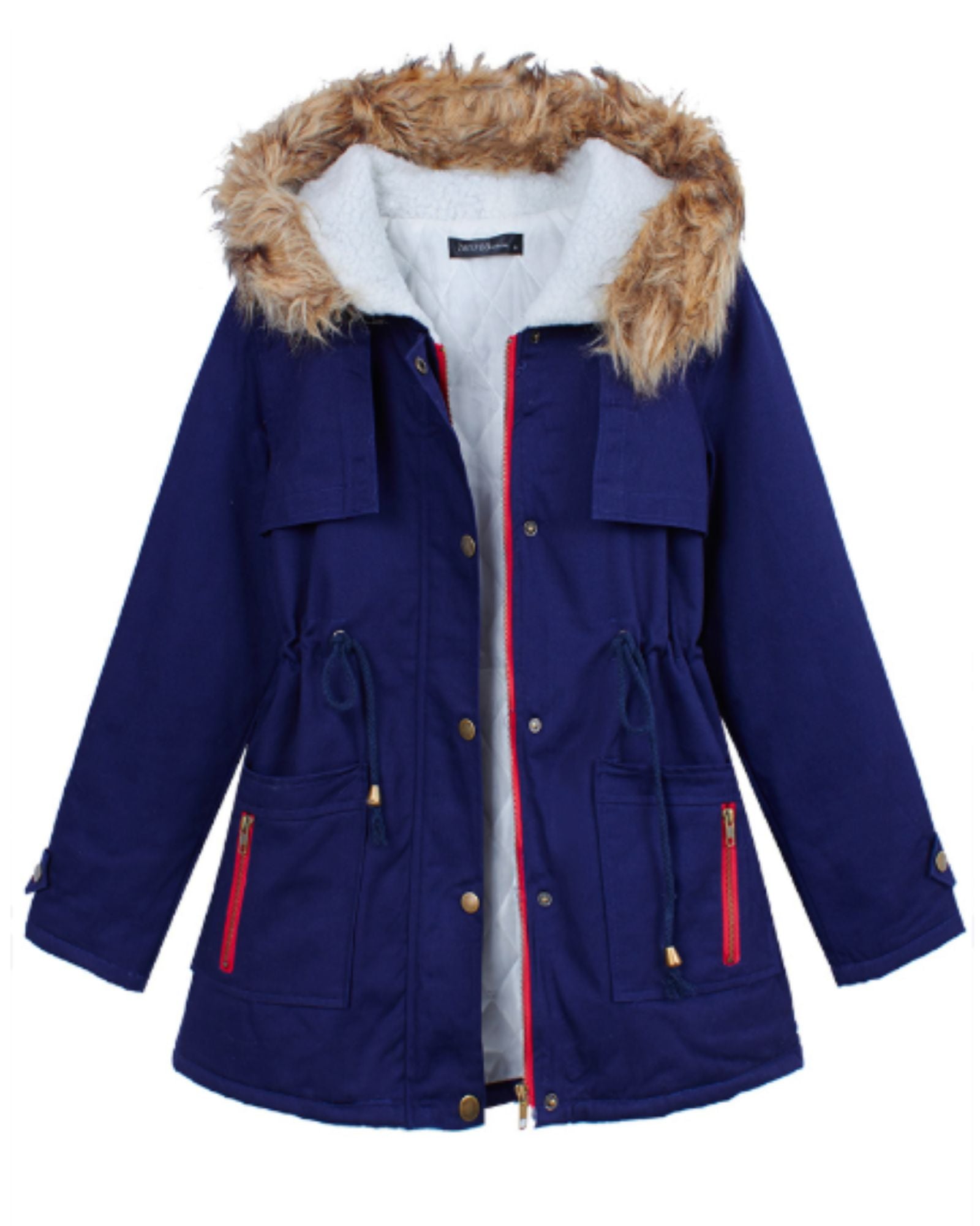 ZANZEA - Faux Fur Hooded Thicken Coat