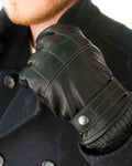 ISOTONER SIGNATURE - Men's Insulated Faux-Leather Touchscreen Gloves
