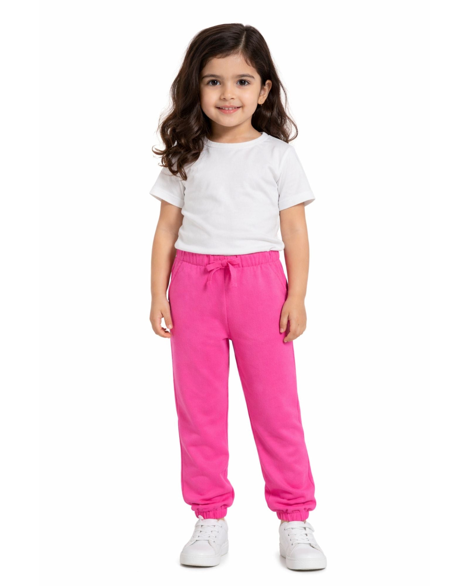 ID IDEOLOGY - Little Girls Fleece Jogger Pants Pink