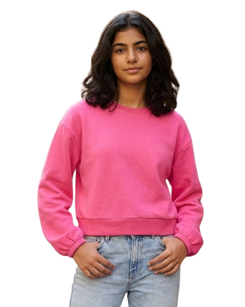 ID IDEOLOGY - Little Girls Fleece Sweatshirt Pink