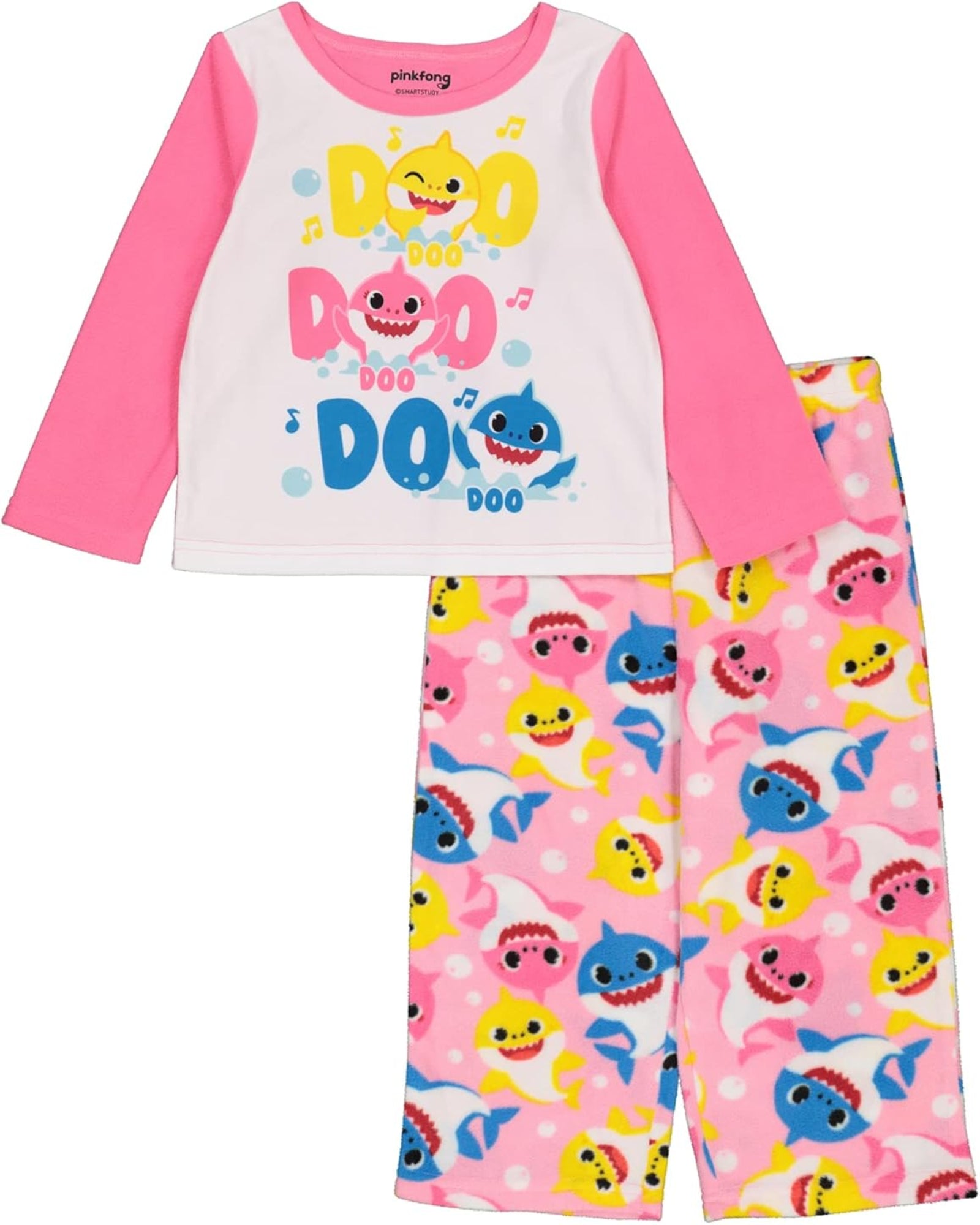 NICKELODEON - Girls' Baby Shark Pink Fleece Pajama Set