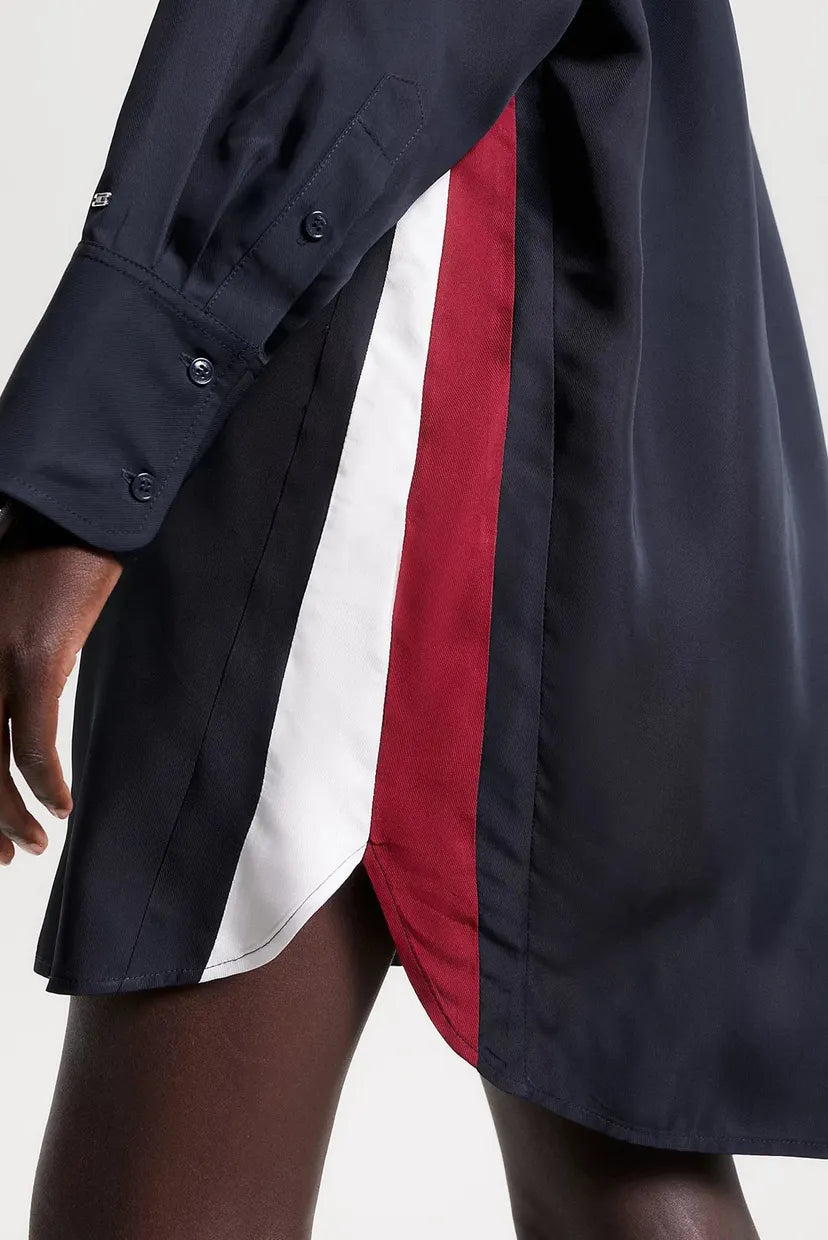 TOMMY HILFIGER - Pieced Stripe Short Shirt Dress