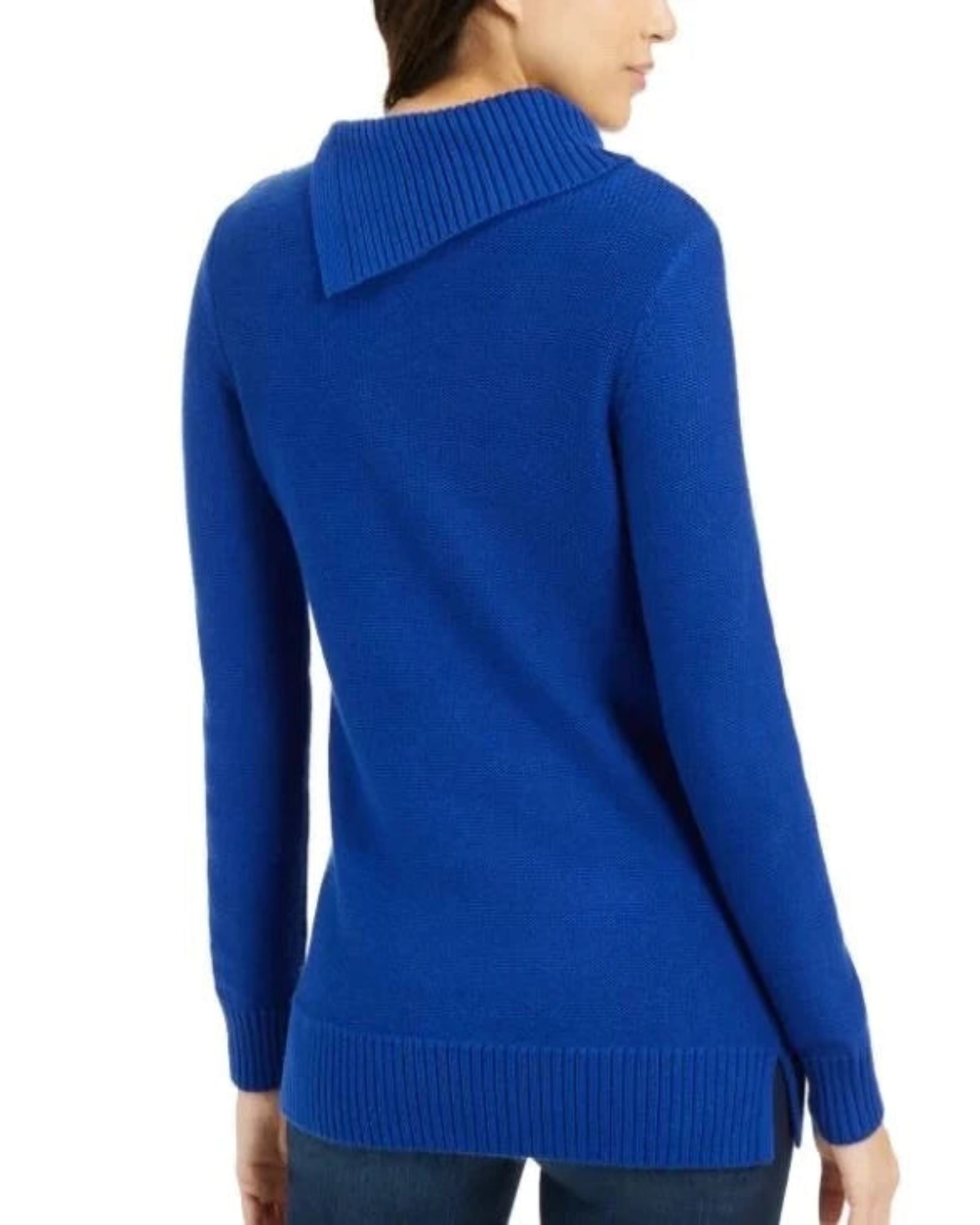CHARTER CLUB - Patchwork-Stitch Asymmetrical- Modern Blue