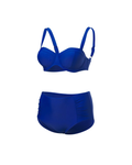 Blue bikini set on a white background