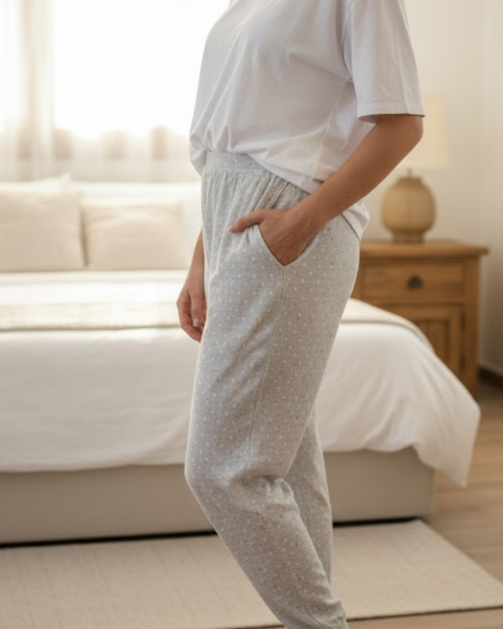 100% Cotton Dotted Pajama Pants
