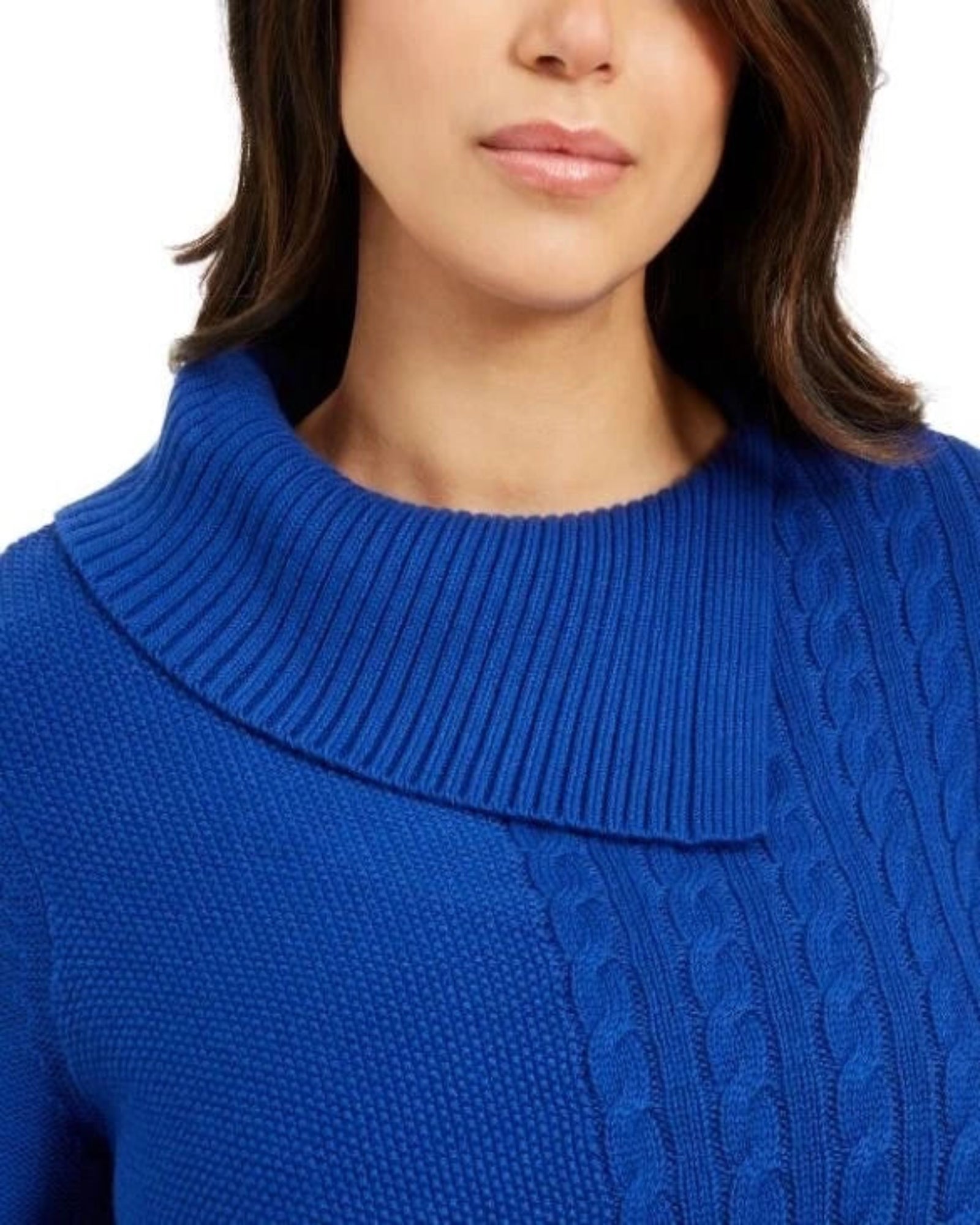 CHARTER CLUB - Patchwork-Stitch Asymmetrical- Modern Blue