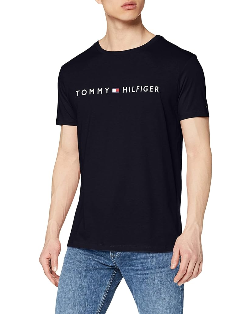 TOMMY HILFIGER - Men's Crew Neck Short Sleeves Flag Logo Tee