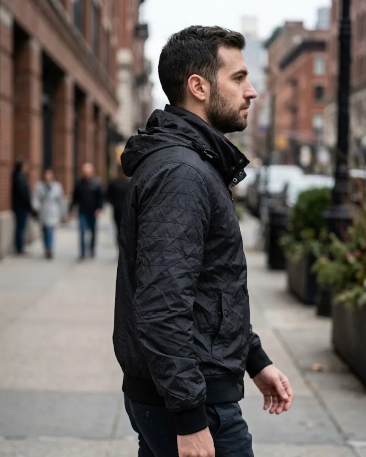 JULES - Graphic Outerwear Crinkle-Nylon Windbreaker Jacket with Ribbed Hem