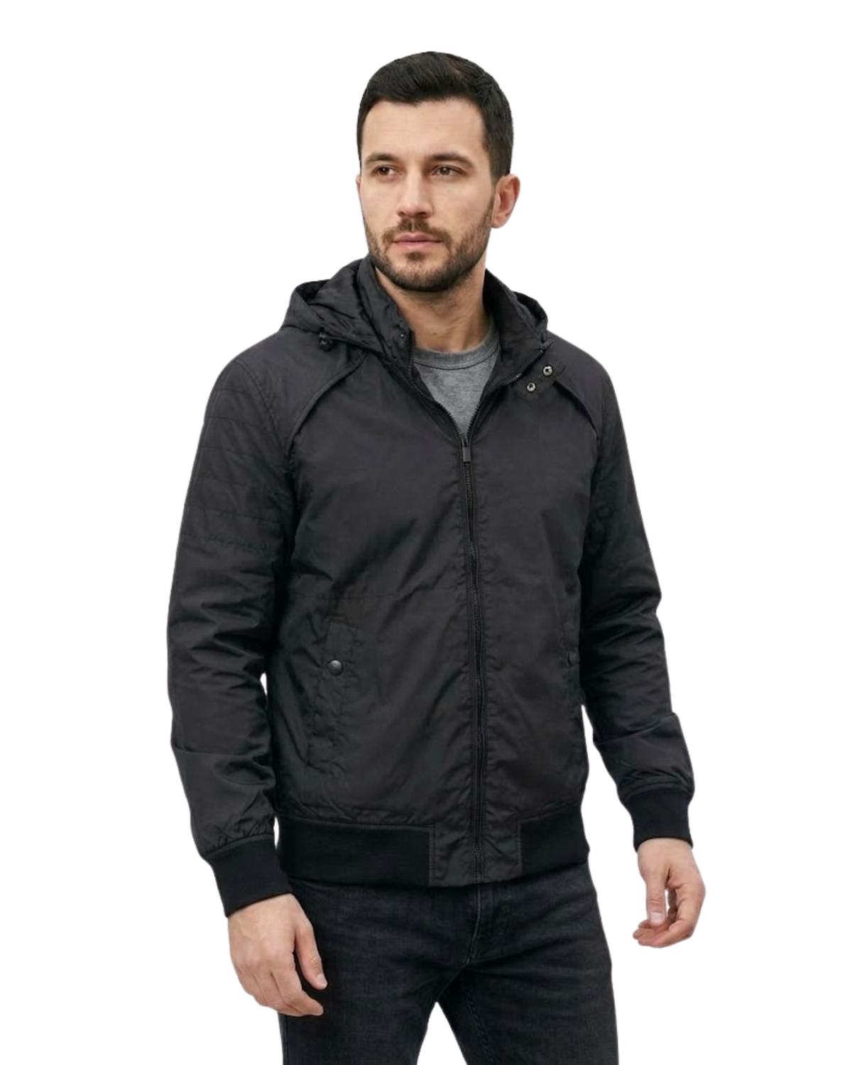 JULES - Graphic Outerwear Crinkle-Nylon Windbreaker Jacket with Ribbed Hem