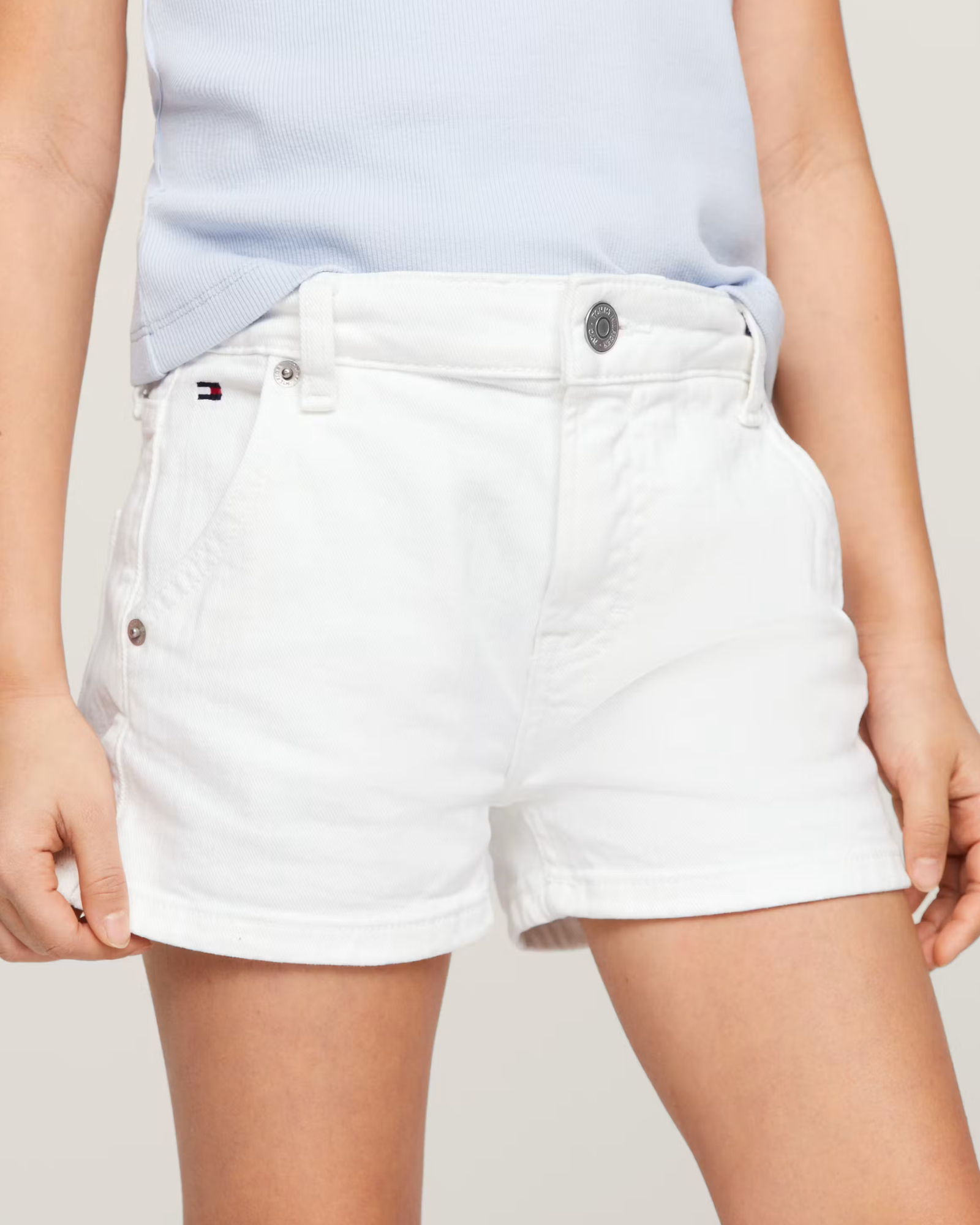 TOMMY HILFIGER - Teens 164cm tall Skinny Fit Sail White Denim Shorts