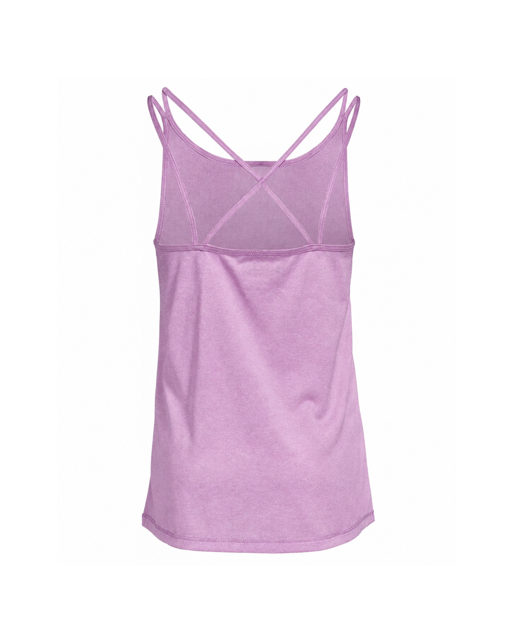 Purple tank top with thin straps on a white background